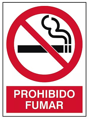Señalamiento Prohibido fumar por disposicion oficial